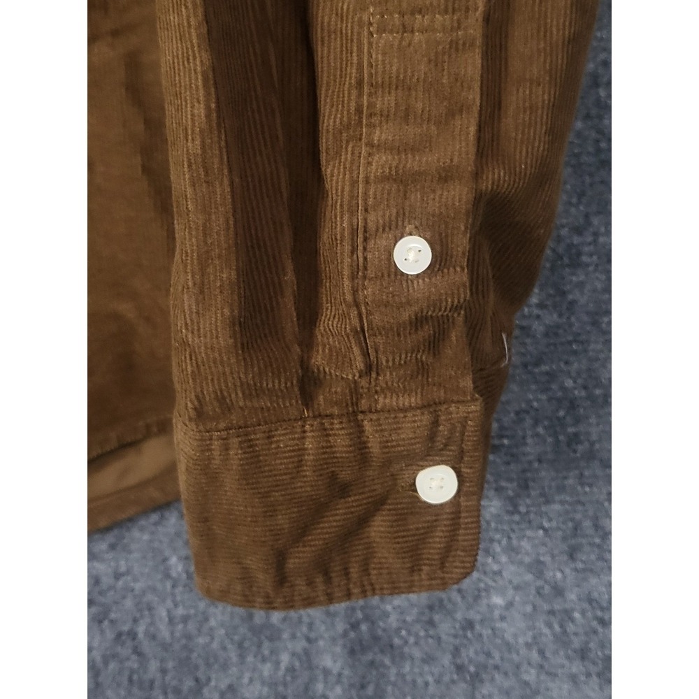 NWT HM Corduroy Shirt Mens XL Brown‎ Button Down Long Sleeve Casual Regular Fit - Picture 10 of 11